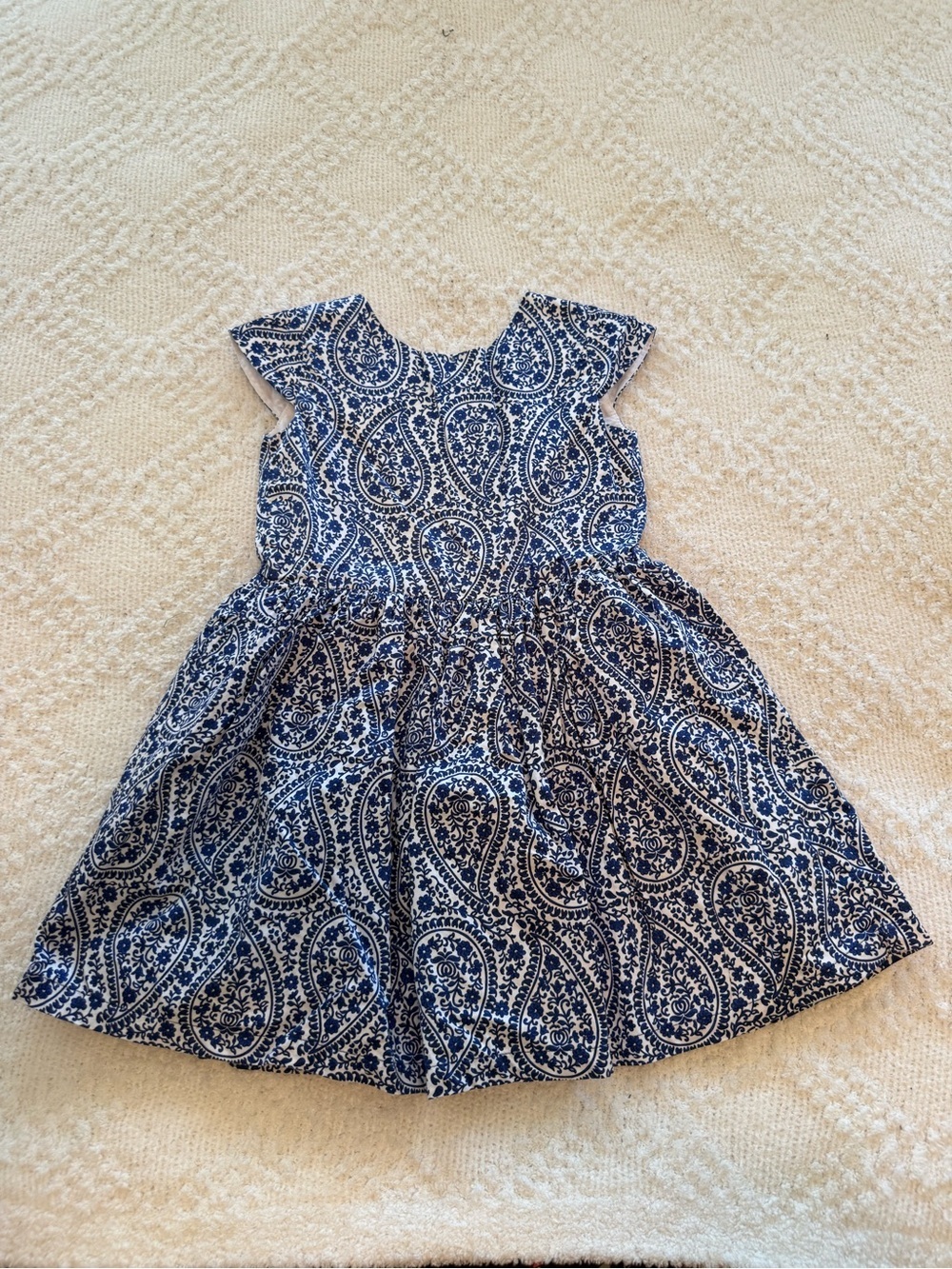 Carter's Blue and White Paisley Cotton Dress